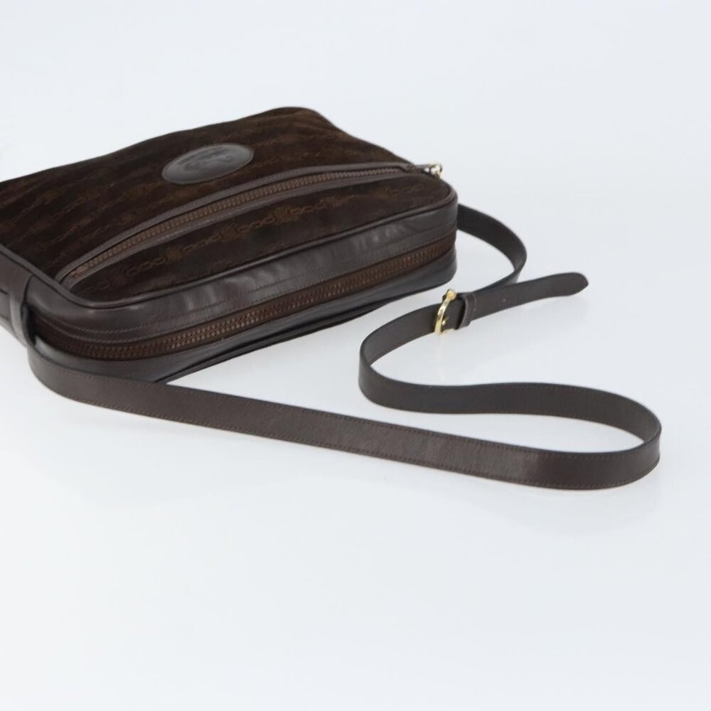 Authentic CELINE Shoulder Bag Leather Suede Brown Gold - Picture 14 of 16